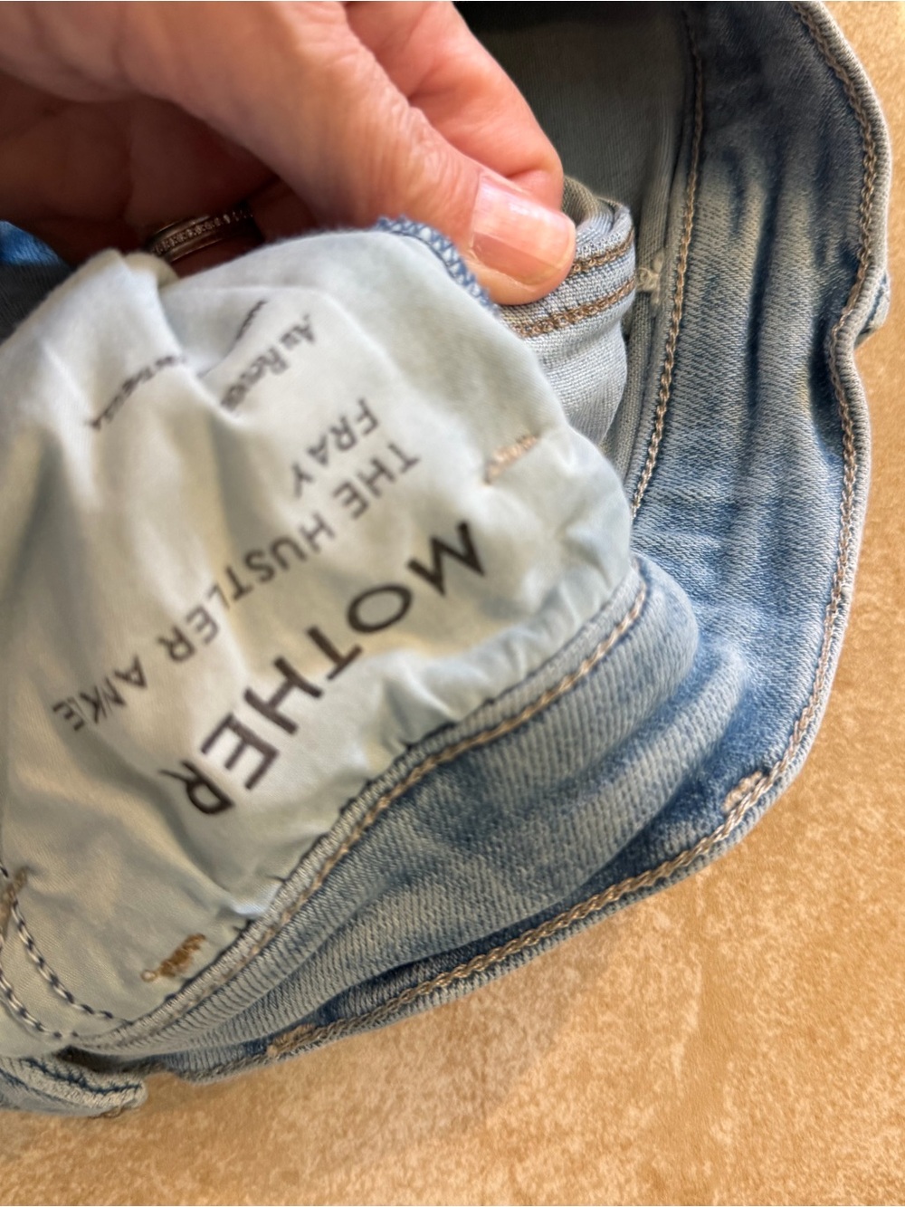 MOTHER the hustler ankle fray Light Blue High-Rise Cropped Straight Jeans - Picture 7 of 10